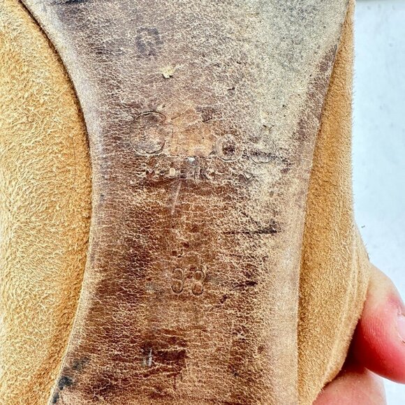 Chloe Scalloped Women Size EU 38 US 8 Brown Leather Slip On Ballet Flat Shoes - Picture 10 of 11